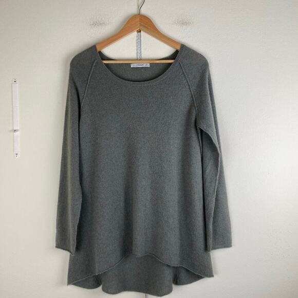 Subtle Luxury 100% Cashmere Tunic Sweater Size Medium Large Blue Taupe - Picture 3 of 11